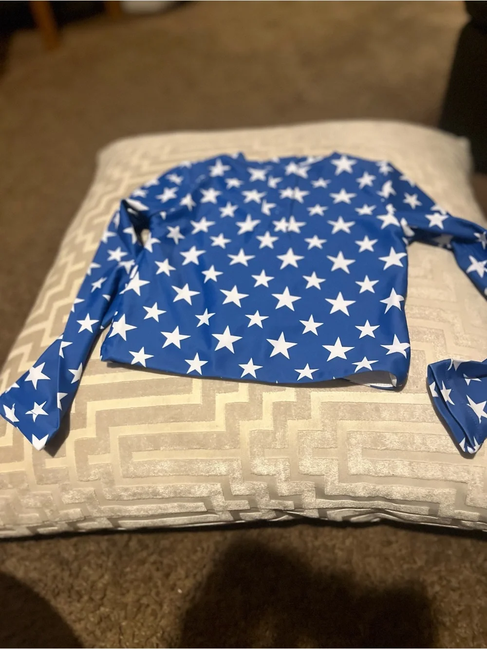Girls' Blue Star Long-Sleeve swim suit, made for Molly